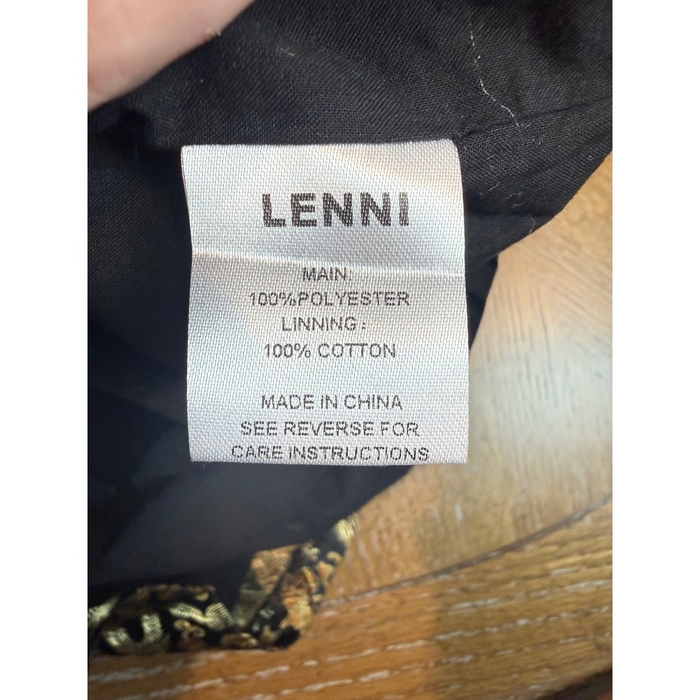Lenni the Label Palace Mini Dress Dragon Black Jacquard Gold Size Large - Picture 5 of 8